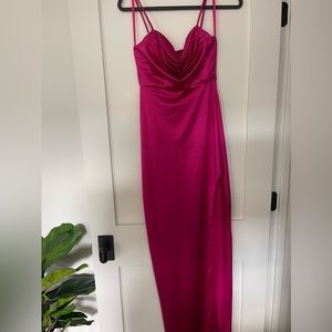 Hot pink long dress!